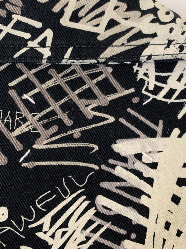 【中古品】【レディース】 MAISON MARGIELA メゾンマルジェラ 20AW PAINT DENIM TRACKER JACKET S51AM0390 S30683 ペイントデニム トラッカージャケット ライトアウター Gジャン 141-260107-kk-31-min サイズ：XS カラー：ブラック 万代Net店