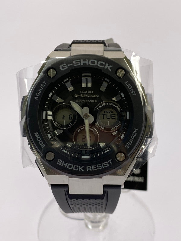 【中古美品】【メンズ】 CASIO カシオ G-SHOCK G-STEEL Mid Size Series GST-W300-1AJF TOUGH SOLAR ジーショック タフソーラー 腕時計 196-260107-kk-16-min カラー：ブラック/シルバー 万代Net店