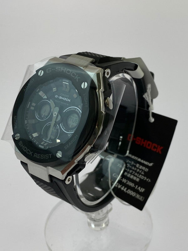 【中古美品】【メンズ】 CASIO カシオ G-SHOCK G-STEEL Mid Size Series GST-W300-1AJF TOUGH SOLAR ジーショック タフソーラー 腕時計 196-260107-kk-16-min カラー：ブラック/シルバー 万代Net店