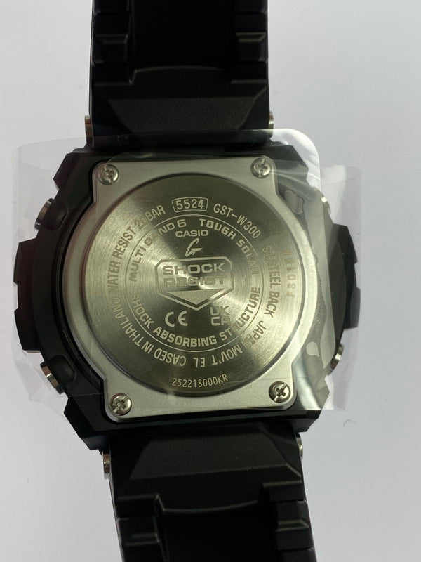 【中古美品】【メンズ】 CASIO カシオ G-SHOCK G-STEEL Mid Size Series GST-W300-1AJF TOUGH SOLAR ジーショック タフソーラー 腕時計 196-260107-kk-16-min カラー：ブラック/シルバー 万代Net店