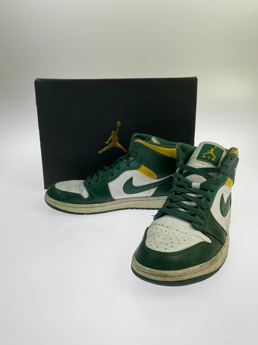 【現状渡し品】【メンズ】 NIKE ナイキ AIR JORDAN 1 MID SEATTLE SUPERSONICS 554724-371 エアジョーダン1 ミッド "シアトル・スーパーソニックス スニーカー メンズ シューズ 靴 160-260106-em-34-min サイズ：27.5cm カラー：グリーン 万代Net店