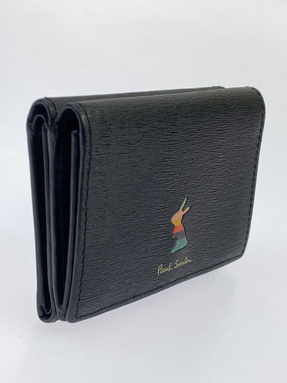 【中古品】【メンズ】 Paul Smith ポール・スミス COMPACT WALLET マーケトリーストライプラビット 三つ折り財布 200-260108-yn-08-min カラー：ブラック 万代Net店