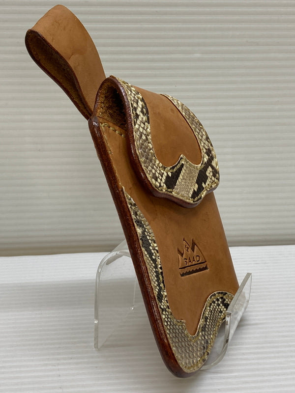 【中古品】【メンズ】 SAAD サード レザーポーチ アニマル柄 レザーポーチ 201-260115-em-22-min カラー：ベージュ 万代Net店