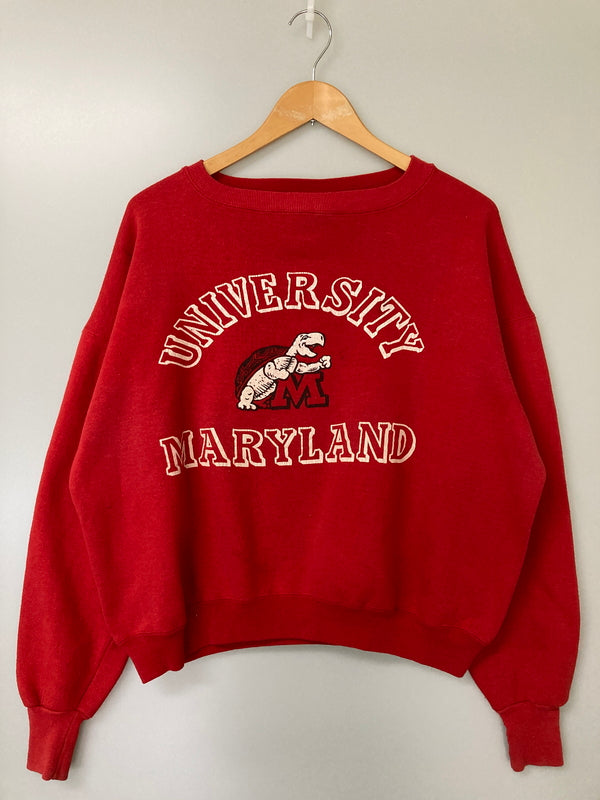 【現状渡し品】【メンズ】 HEALTHKNIT 90's COLLEGE SWEATSHIRT ヘルスニット 90年代 カレッジ スウェットシャツ トレーナー トップス 146-260108-yn-27-min サイズ：L カラー：レッド 万代Net店
