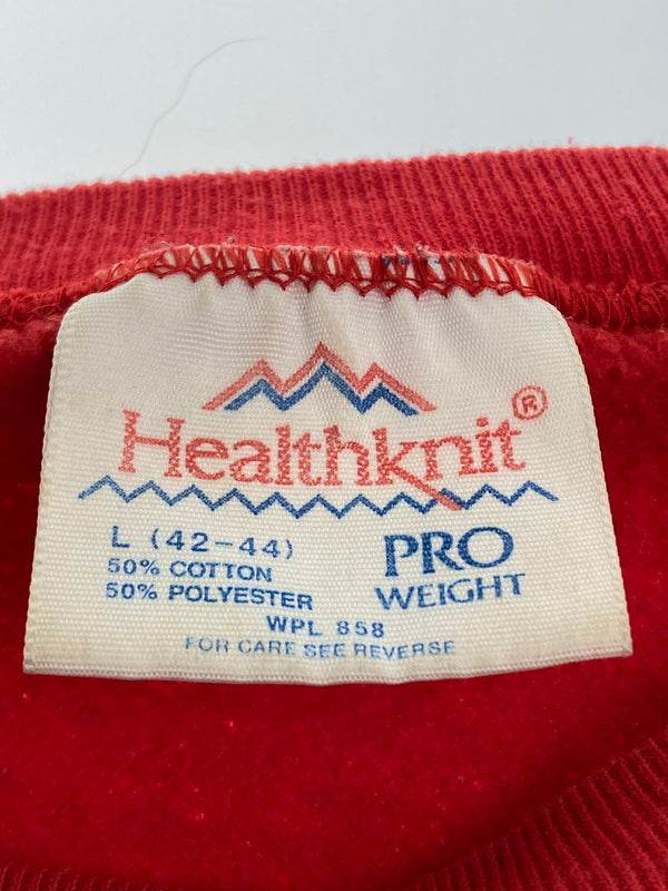 【現状渡し品】【メンズ】 HEALTHKNIT 90's COLLEGE SWEATSHIRT ヘルスニット 90年代 カレッジ スウェットシャツ トレーナー トップス 146-260108-yn-27-min サイズ：L カラー：レッド 万代Net店