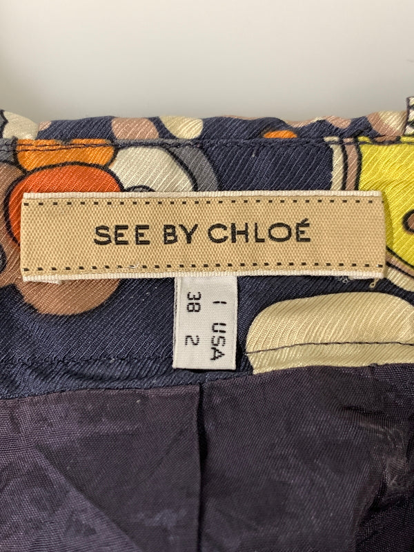 【中古品】【レディース】 SEE BY CHLOE シーバイクロエ SILK SKIRT シルクスカート 171-260812-hu-11-min サイズ：US 2 カラー：マルチカラー 万代Net店