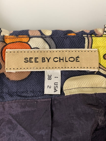 【中古品】【レディース】 SEE BY CHLOE シーバイクロエ SILK SKIRT シルクスカート 171-260812-hu-11-min サイズ：US 2 カラー：マルチカラー 万代Net店