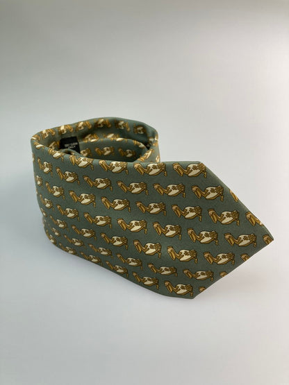 【中古品】【メンズ】 HERMES エルメス ペリカン柄　ネクタイ 183-260110-zi-34-min 万代Net店