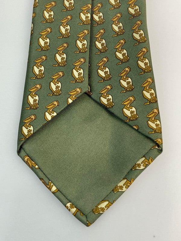 【中古品】【メンズ】 HERMES エルメス ペリカン柄　ネクタイ 183-260110-zi-34-min 万代Net店