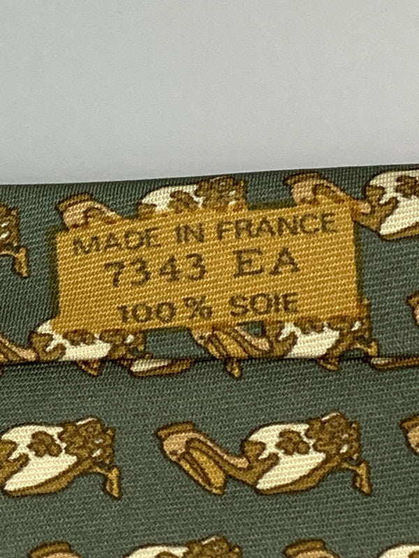 【中古品】【メンズ】 HERMES エルメス ペリカン柄　ネクタイ 183-260110-zi-34-min 万代Net店