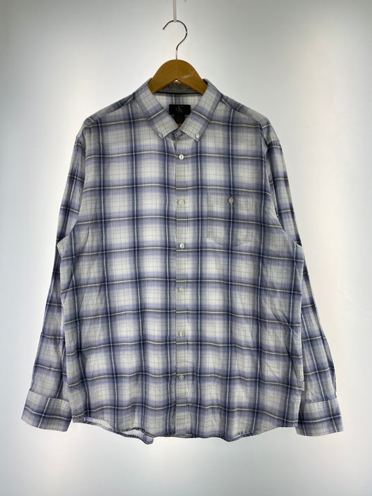 【中古品】【メンズ】 CALVIN KLEIN カルバンクライン 90's CHECK SHIRT 90年代 チェックシャツ トップス 141-260221-SH-02-min サイズ：L カラー：ホワイト系 万代Net店