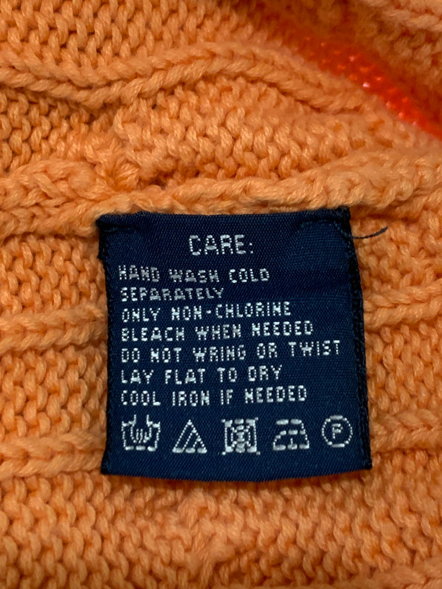 【中古品】【レディース】 RALPH LAUREN ラルフローレン CABLE KNIT S S CARDIGAN ケーブルニット ショートスリーブ カーディガン レディース トップス 170-260311-em-08-min サイズ：L カラー：オレンジ 万代Net店