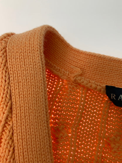 【中古品】【レディース】 RALPH LAUREN ラルフローレン CABLE KNIT S S CARDIGAN ケーブルニット ショートスリーブ カーディガン レディース トップス 170-260311-em-08-min サイズ：L カラー：オレンジ 万代Net店