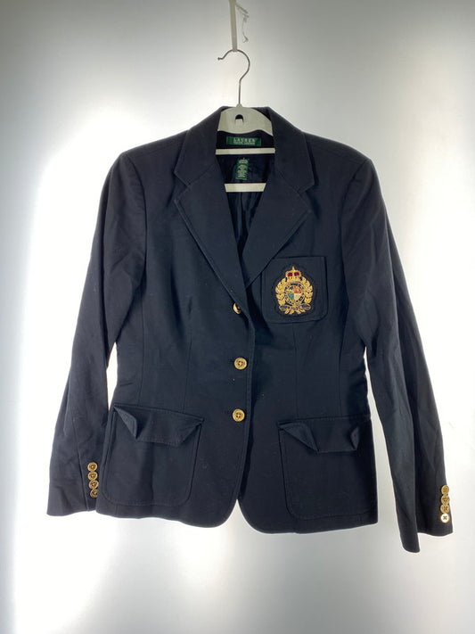 【中古品】【レディース】 LAUREN RALPH LAUREN ローレン ラルフ ローレン 紺ブレ、金ボタン TAILORED JACKET テーラードジャケット 169-260321-zi-40-min カラー：ブラック 万代Net店