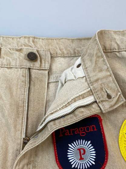 【中古品】【メンズ】 LEVI'S リーバイス 550 PATCH CUSTOM PANT パッチ カスタム パンツ デニム ボトムス 157-260724-hu-28-min サイズ：W32×L32 カラー：ベージュ系 万代Net店