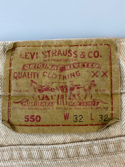 【中古品】【メンズ】 LEVI'S リーバイス 550 PATCH CUSTOM PANT パッチ カスタム パンツ デニム ボトムス 157-260724-hu-28-min サイズ：W32×L32 カラー：ベージュ系 万代Net店