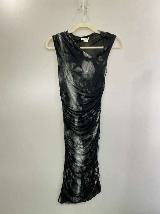 【中古品】【レディース】 HELMUT LANG ヘルムートラング A03HW603 RUCHED SKULL PRINT BODYCON MINI DRESS ルーシュド スカル プリント ボディコン ミニ ドレス 168-260320-zi-27-min サイズ：S カラー：ブラック系 万代Net店