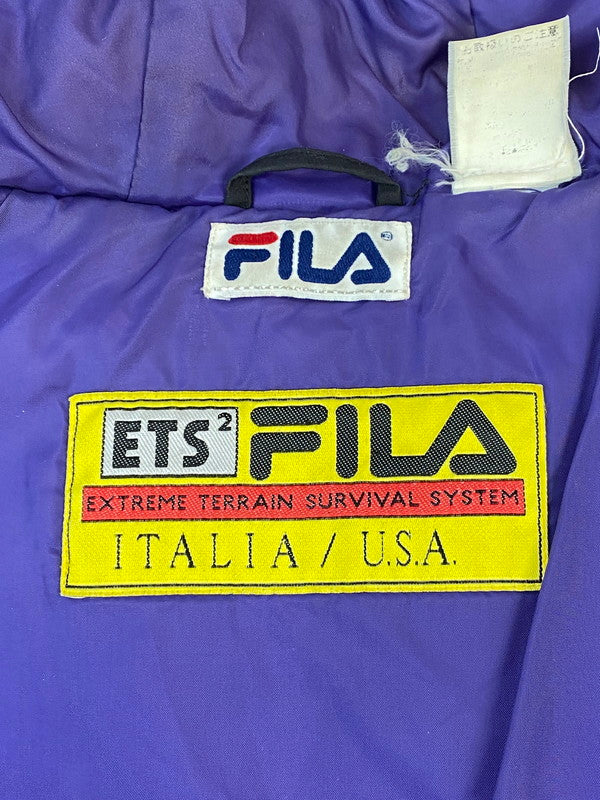【中古品】【メンズ】 FILA フィラ 90S EXTREME TERRAIN SURVIVAL SYSTEM DOWN JACKET ダウンジャケット 146-260129-zi-20-min サイズ：M カラー：ブラック 万代Net店