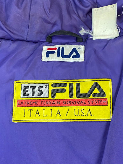 【中古品】【メンズ】 FILA フィラ 90S EXTREME TERRAIN SURVIVAL SYSTEM DOWN JACKET ダウンジャケット 146-260129-zi-20-min サイズ：M カラー：ブラック 万代Net店