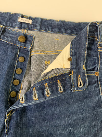 【中古品】【メンズ】 WAREHOUSE ウエアハウス × LEE リー 別注 コラボ DENIM PANTS 95941 101B デニムパンツ ボトムス ジーンズ 156-260121-kk-38-min サイズ：30 カラー：インディゴ 万代Net店
