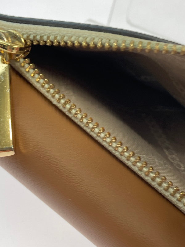 【中古品】【レディース】 Michael Kors マイケルコース MKシグネチャ 3つ折り財布 34S1GNME6B レディース ウォレット レザー 201-260125-em-07-min カラー：ブラウン/ホワイト 万代Net店