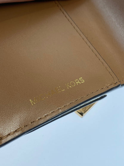 【中古品】【レディース】 Michael Kors マイケルコース MKシグネチャ 3つ折り財布 34S1GNME6B レディース ウォレット レザー 201-260125-em-07-min カラー：ブラウン/ホワイト 万代Net店