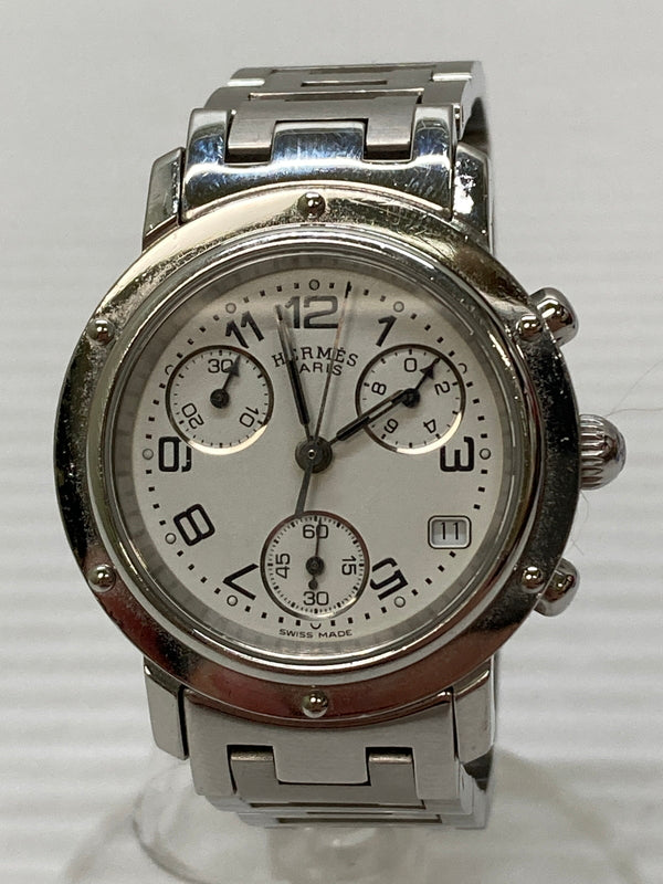 【中古品】【レディース】 HERMES エルメス クリッパー クロノグラフ CL1.310 腕時計 レディース ウォッチ 197-260115-em-25-min カラー：シルバー 万代Net店