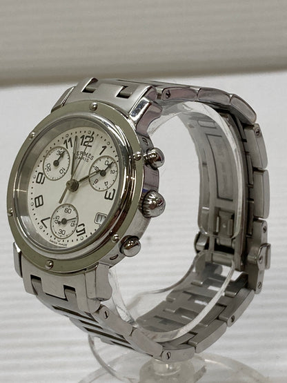 【中古品】【レディース】 HERMES エルメス クリッパー クロノグラフ CL1.310 腕時計 レディース ウォッチ 197-260115-em-25-min カラー：シルバー 万代Net店