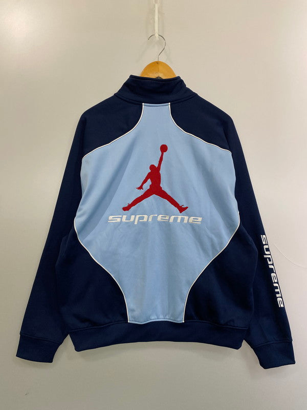【中古品】【メンズ】 SUPREME シュプリーム × NIKE ナイキ JORDAN TRICOT TRACK JACKET BLUE HF0830‐436 24AW ジョーダン トリコ トラック ジャケット メンズ 149-260116-em-20-min サイズ：L カラー：ブルー系 万代Net店