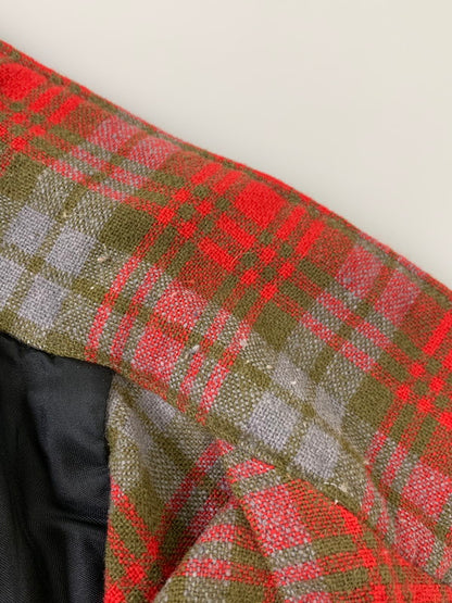 【中古品】【メンズ】 GOLDEN BRENT ゴールデン ブレント 50-60's WOOL CHECK SHIRT VINTAGE 50-60年代 ウールチェックシャツ 長袖 トップス ヴィンテージ 146-260126-kk-47-min サイズ：M カラー：レッド 万代Net店
