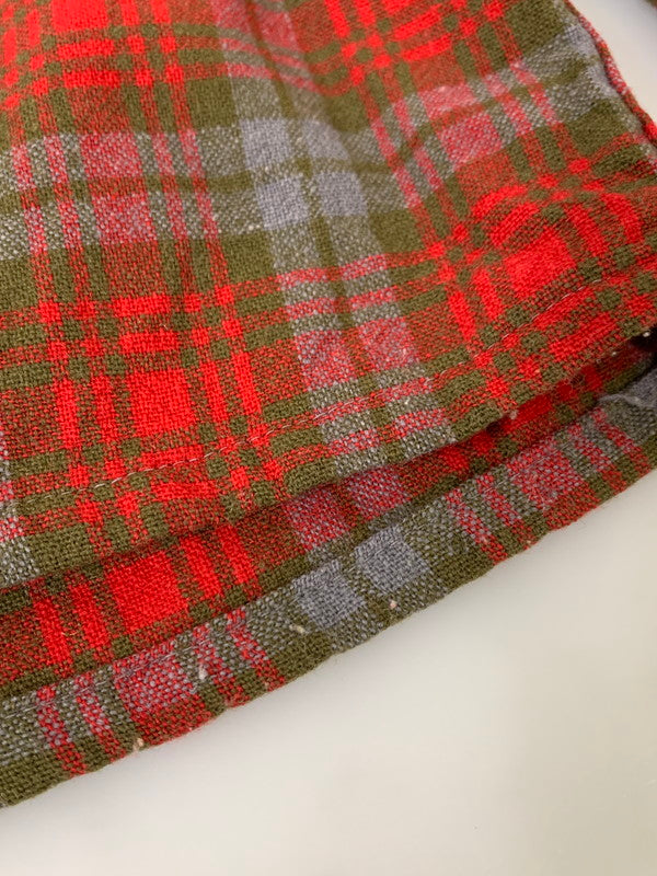 【中古品】【メンズ】 GOLDEN BRENT ゴールデン ブレント 50-60's WOOL CHECK SHIRT VINTAGE 50-60年代 ウールチェックシャツ 長袖 トップス ヴィンテージ 146-260126-kk-47-min サイズ：M カラー：レッド 万代Net店