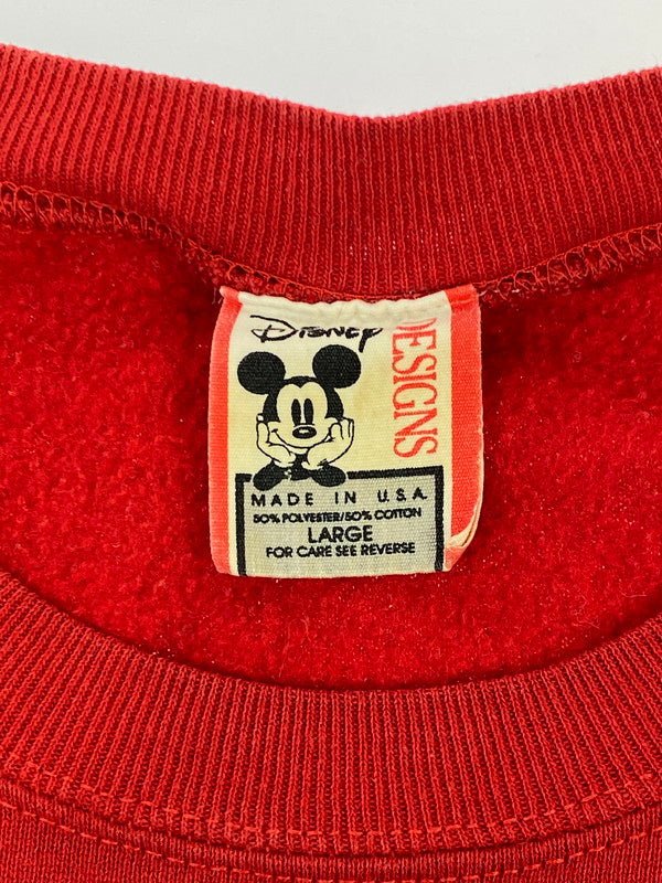 【中古品】【メンズ】 DISNEY WALT DISNEY STUDIOS SWEATSHIRT ディズニー スウェットシャツ トレーナートップス 146-260205-yn-10-min サイズ：L カラー：レッド 万代Net店