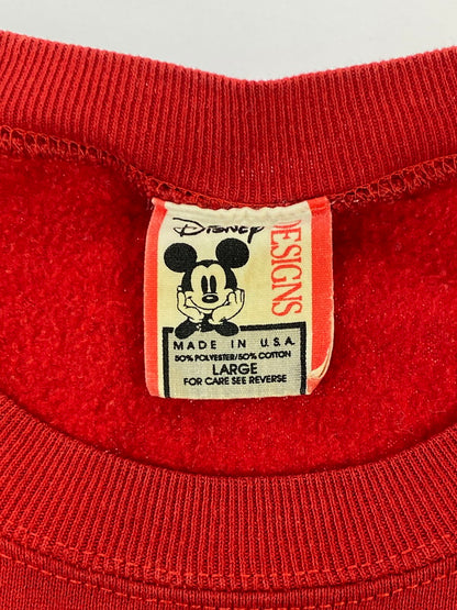 【中古品】【メンズ】 DISNEY WALT DISNEY STUDIOS SWEATSHIRT ディズニー スウェットシャツ トレーナートップス 146-260205-yn-10-min サイズ：L カラー：レッド 万代Net店