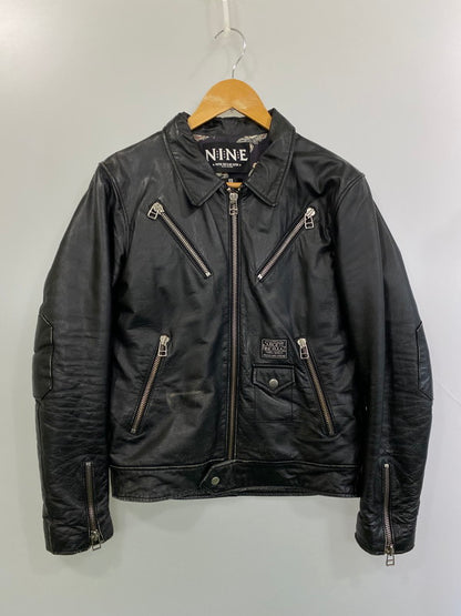 【現状渡し品】【メンズ】 Subciety サブサエティ ×NINE RULAZ LINE ナインルーラーズライン 別注 コラボ SINGLE RIDERS JACKET シングルライダースジャケット アウター レザージャケット 142-260126-SH-11-min サイズ：S カラー：ブラック 万代Net店