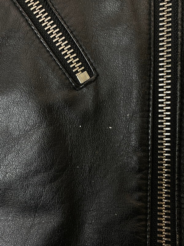 【現状渡し品】【メンズ】 Subciety サブサエティ ×NINE RULAZ LINE ナインルーラーズライン 別注 コラボ SINGLE RIDERS JACKET シングルライダースジャケット アウター レザージャケット 142-260126-SH-11-min サイズ：S カラー：ブラック 万代Net店