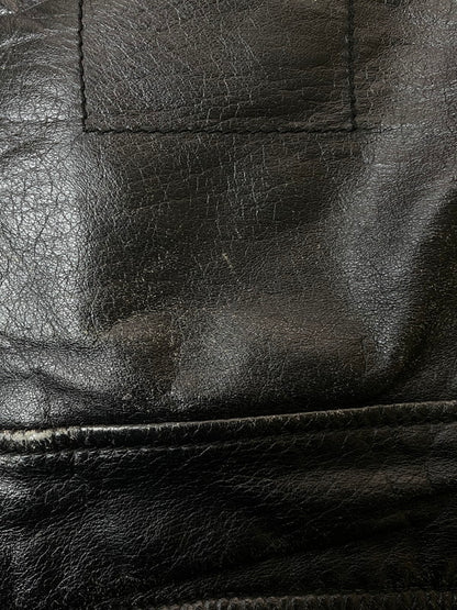 【現状渡し品】【メンズ】 Subciety サブサエティ ×NINE RULAZ LINE ナインルーラーズライン 別注 コラボ SINGLE RIDERS JACKET シングルライダースジャケット アウター レザージャケット 142-260126-SH-11-min サイズ：S カラー：ブラック 万代Net店