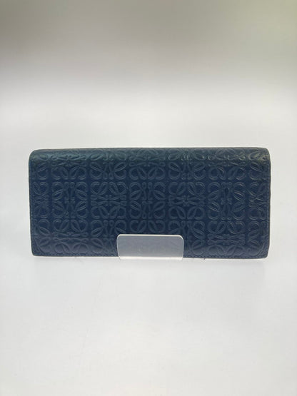 【中古品】【メンズ】 LOEWE ロエベ アナグラムロゴリピート 長財布 ロングウォレット アナグラム リピート ロゴ型押し レザー 181-260125-em-03-min カラー：ネイビー 万代Net店