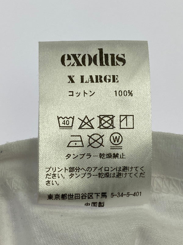 【中古品】【メンズ】 EXODUS エクソダス PISWASSER T SHIRT 半袖Tシャツ トップス 142-260129-zi-02-min サイズ：XL カラー：ホワイト 万代Net店