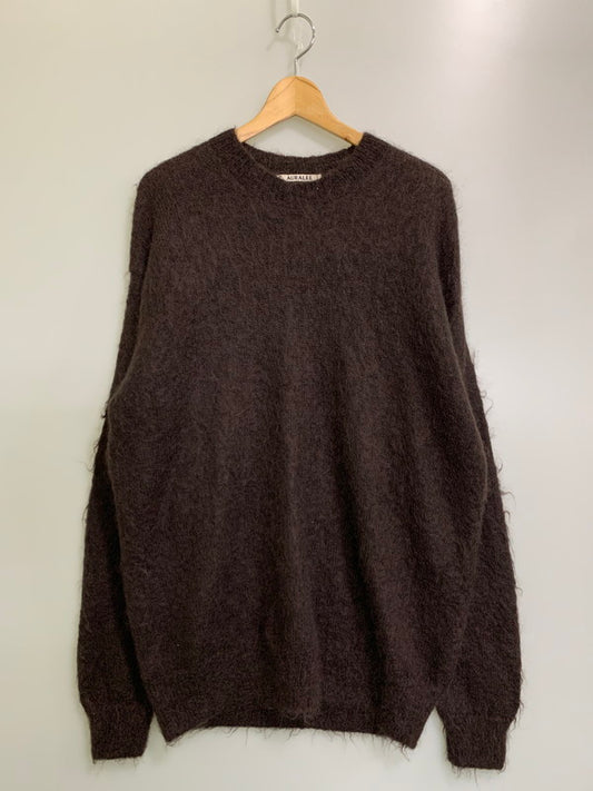 【中古品】【メンズ】 AURALEE オーラリー A22AP01KM BRUSHED SUPER KID MOHAIR MIX KNIT PO ニット セーター 140-260120-AS-6-min サイズ：5 カラー：ブラウン 万代Net店
