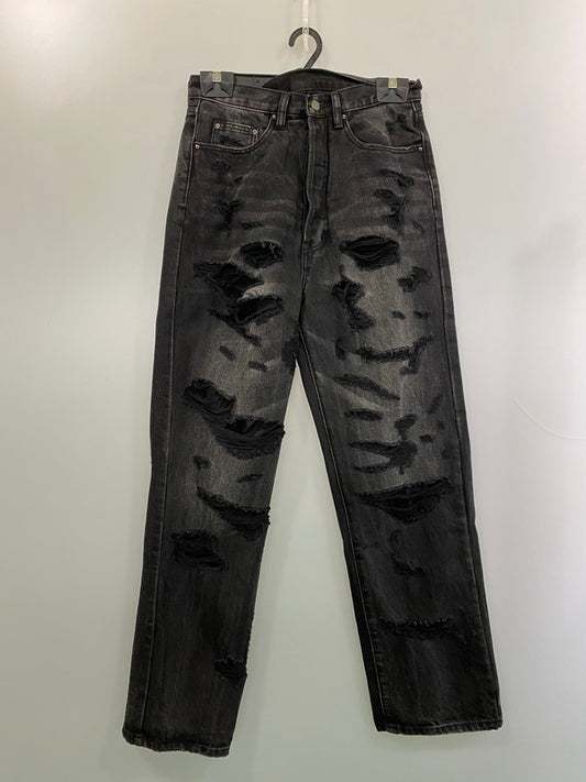 【中古品】【メンズ】 MNML ミニマル 24ML-AW393D BAGGY DISTRESSED DENIM バギーディストレストデニムパンツ ボトムス 153-260125-zi-18-min サイズ：28 カラー：ブラック 万代Net店