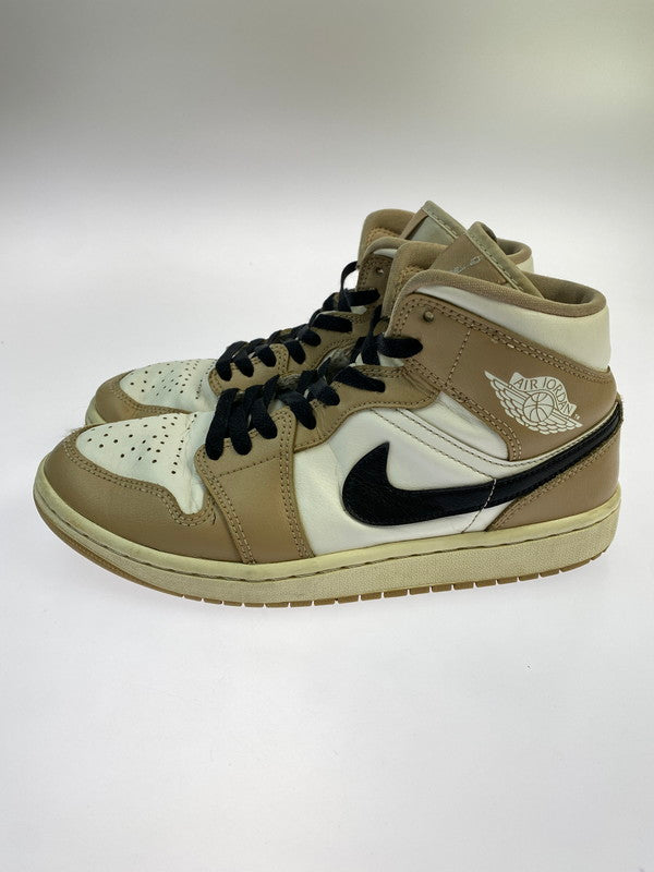 【中古品】【メンズ/レディース】 NIKE ナイキ BQ6472-103 WOMEN'S AIR JORDAN 1 MID DESERT 靴 シューズ スニーカー SNEAKERS 160-260114-zi-60-min サイズ：25cm カラー：ベージュ/ホワイト 万代Net店