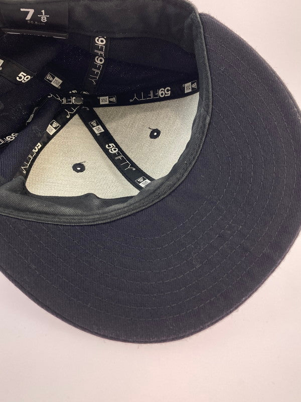 【中古品】【メンズ】 YOHJI YAMAMOTO POUR HOMME ヨウジヤマモト × NEW ERA ニューエラ LOGO CAP ロゴ キャップ 帽子 185-260125-em-14-min サイズ：7 1/8 カラー：ネイビー 万代Net店