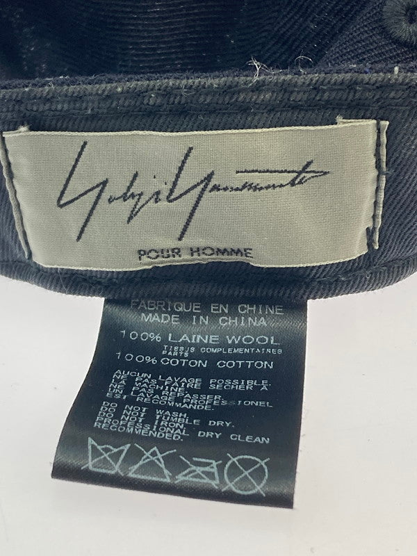 【中古品】【メンズ】 YOHJI YAMAMOTO POUR HOMME ヨウジヤマモト × NEW ERA ニューエラ LOGO CAP ロゴ キャップ 帽子 185-260125-em-14-min サイズ：7 1/8 カラー：ネイビー 万代Net店