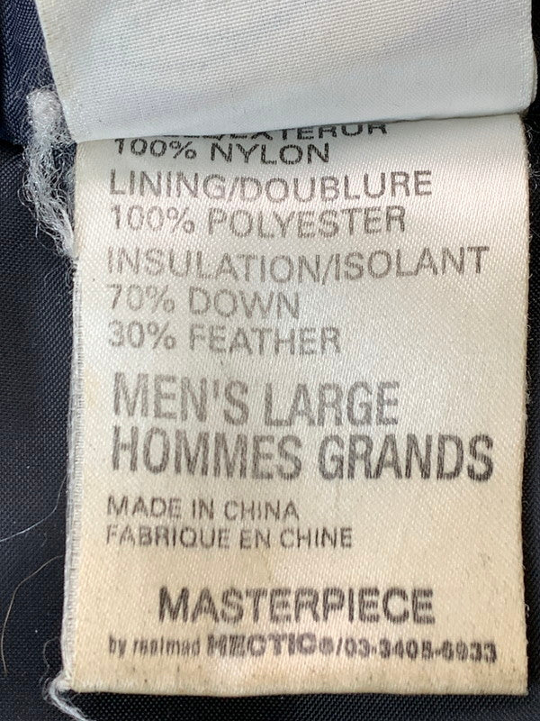 【中古品】【メンズ】 MASTERPIECE マスターピース HOODED DOWN JACKET フーデット ダウン ジャケット メンズ アウター 146-260403-em-21-min サイズ：L カラー：ブラック 万代Net店