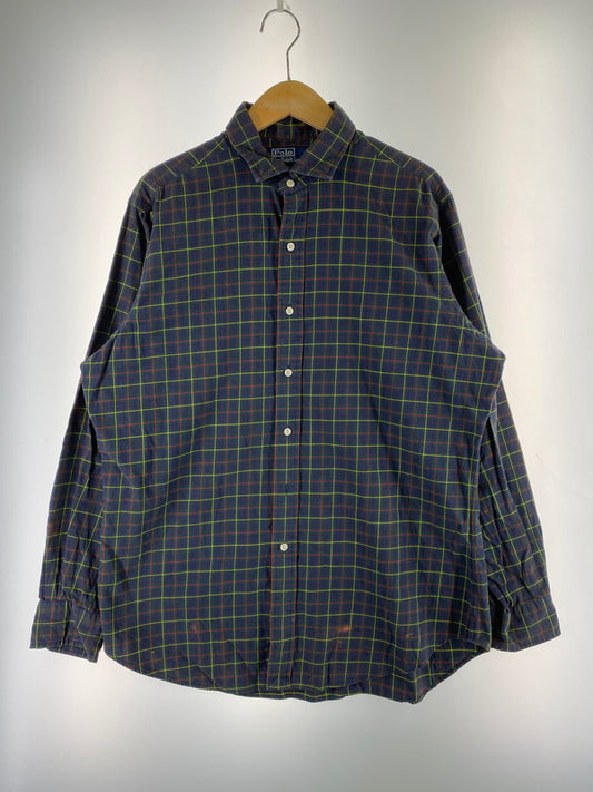 【現状渡し品】【メンズ】 POLO RALPH LAUREN ポロ・ラルフローレン 90S ESTATE SPORT HORSE‐LESS CHECK SHIRT チェックシャツ トップス 146-260321-zi-28-min サイズ：L カラー：マルチカラー 万代Net店
