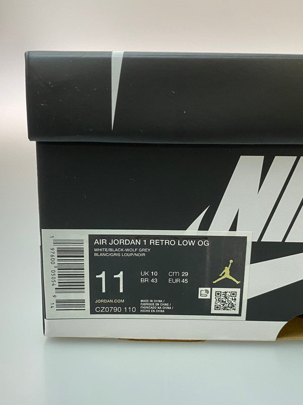 【中古美品】【メンズ】 NIKE ナイキ AIR JORDAN 1 RETRO LOW OG BARONS CZ0790-110 エアジョーダン1 ロー バロンズ スニーカー 靴 160-260114-jt-08-min サイズ：US 11 29.0cm カラー：WHITE/BLACK-WOLF GREY 万代Net店
