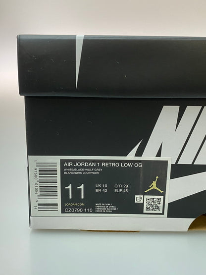 【中古美品】【メンズ】 NIKE ナイキ AIR JORDAN 1 RETRO LOW OG BARONS CZ0790-110 エアジョーダン1 ロー バロンズ スニーカー 靴 160-260114-jt-08-min サイズ：US 11 29.0cm カラー：WHITE/BLACK-WOLF GREY 万代Net店
