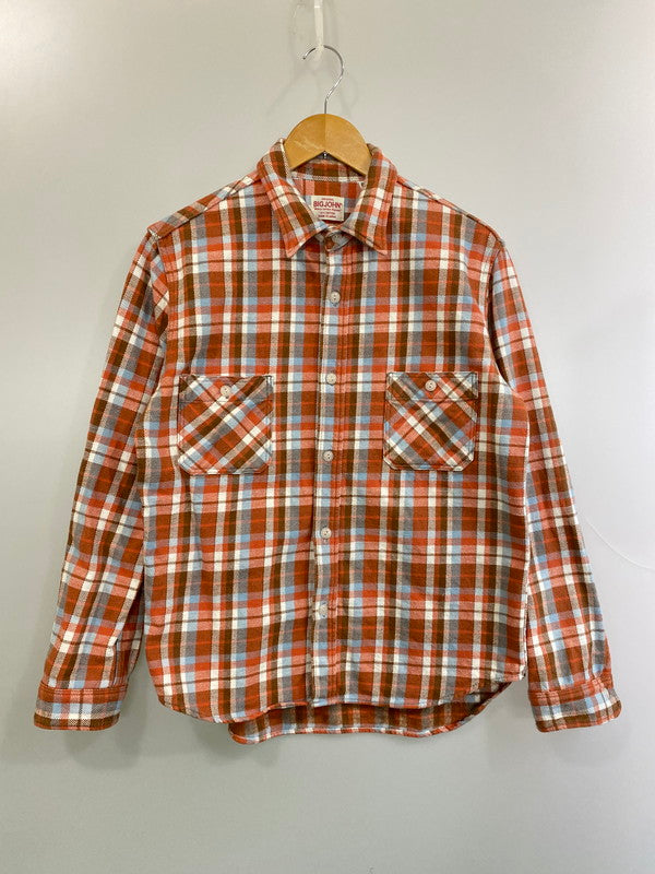 【中古品】【メンズ】 BIGJOHN ビックジョン MS022D チェック ヘビーウェイトネルシャツ 146-260125-zi-33-min サイズ：XL カラー：オレンジ系 万代Net店