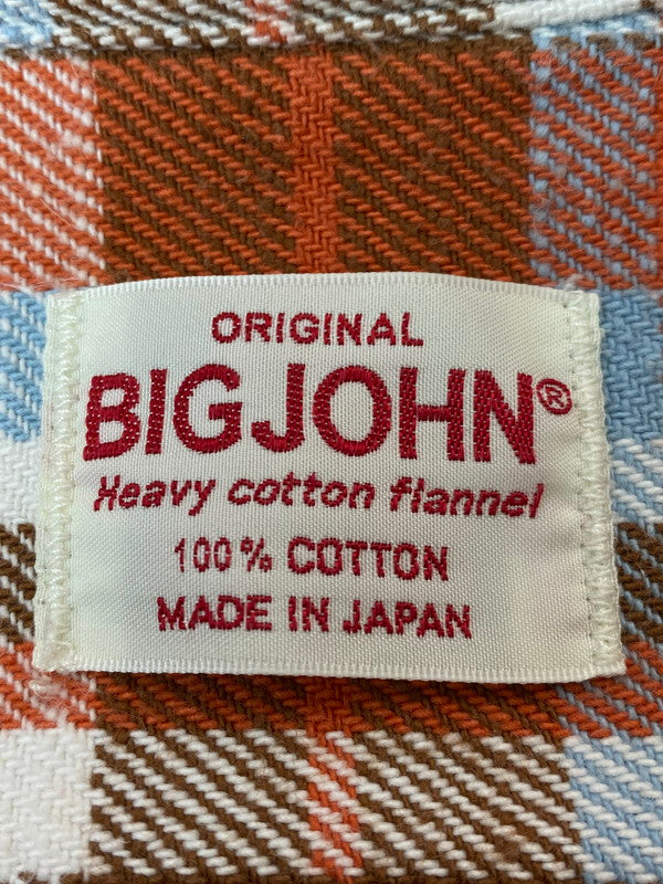 【中古品】【メンズ】 BIGJOHN ビックジョン MS022D チェック ヘビーウェイトネルシャツ 146-260125-zi-33-min サイズ：XL カラー：オレンジ系 万代Net店