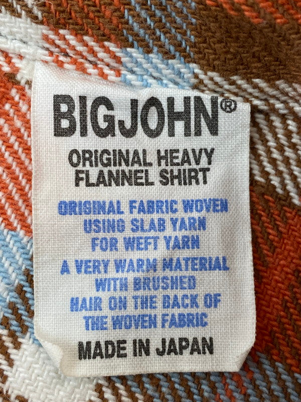 【中古品】【メンズ】 BIGJOHN ビックジョン MS022D チェック ヘビーウェイトネルシャツ 146-260125-zi-33-min サイズ：XL カラー：オレンジ系 万代Net店